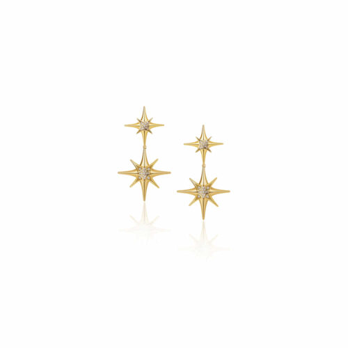 Stellar Pave Diamonds & Gold Earrings