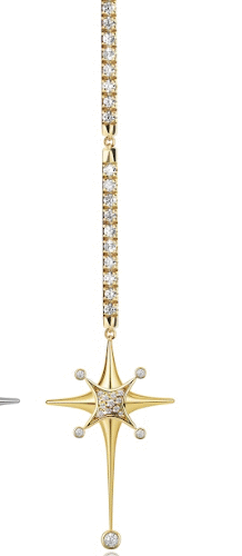 Stellar Pave Diamonds Long Chain Earrings