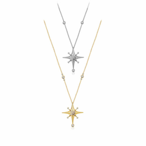 Stellar Pave & Bezel Diamonds Neckpiece