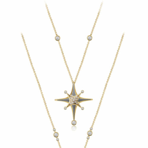Stellar Diamonds with Enamel Neckpiece