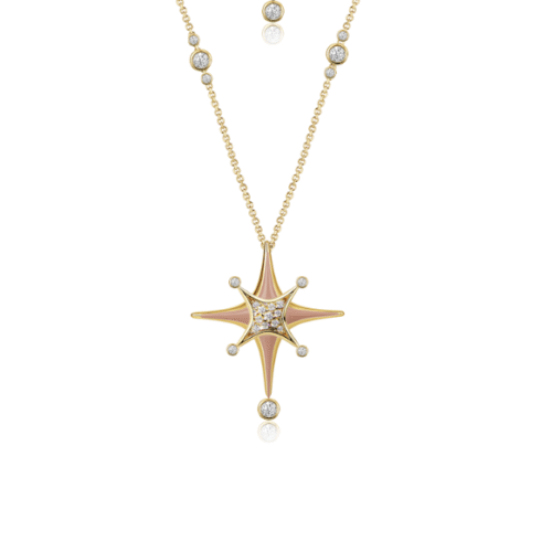 Stellar Diamonds with Enamel Neckpiece