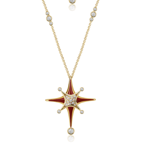 Stellar Diamonds with Enamel Neckpiece