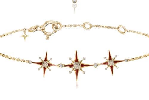 Stellar Diamonds with Enamel Bracelet